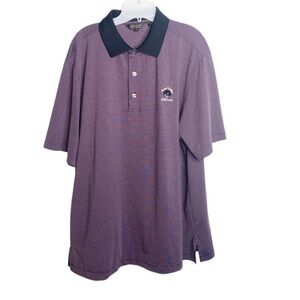 Monterey Club Men purple stripped XL Pecan Valley Golf Course polo shirt